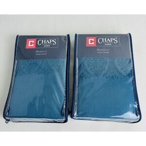 Chaps Home Euro Shams Morocco Blue Embroidered‎ Set of 2 Home Decor New